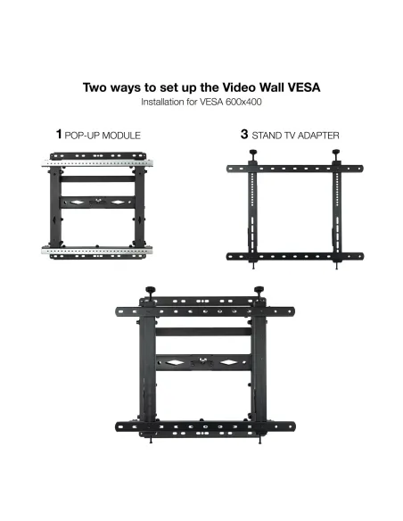 TooQ Soporte Video Wall de Pared para Pantalla 45"-70", Negro