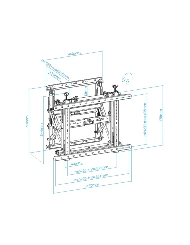 TooQ Soporte Video Wall de Pared para Pantalla 45"-70", Negro