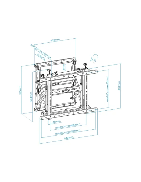 TooQ Soporte Video Wall de Pared para Pantalla 45"-70", Negro