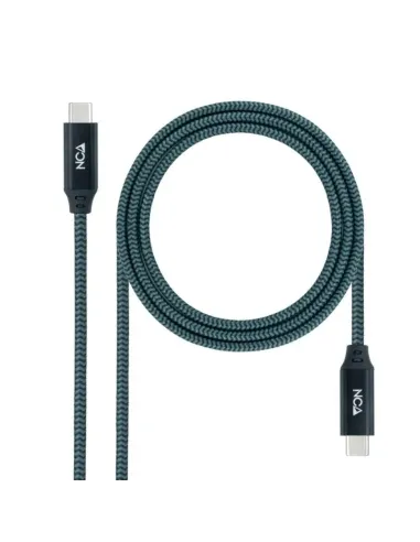 Nanocable Cable USB 3.2 Gen2x2 20Gbps 5A/100W 4K/60Hz USB-C/M-USB-C/M, Gris/Negro, 2 m