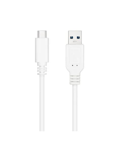 Nanocable Cable USB 3.1, Gen2 10 Gbps 3A, tipo USB-C/M-A/M, Blanco, 0.5 m