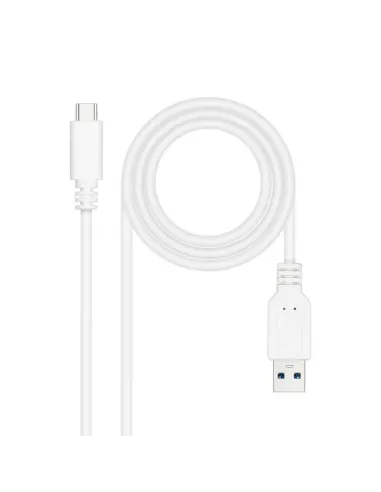 Nanocable Cable USB 3.1, Gen2 10 Gbps 3A, tipo USB-C/M-A/M, Blanco, 1 m