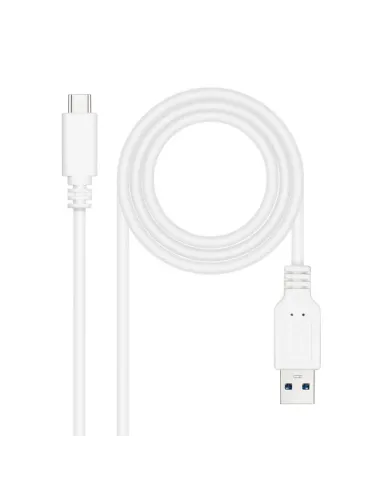 Nanocable Cable USB 3.1, Gen2 10 Gbps 3A, tipo USB-C/M-A/M, Blanco, 2 m