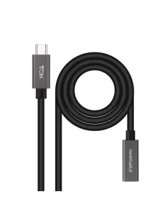 Nanocable Cable Prolongador USB-C 3.2 Gen2x2 20Gbps 3A, 4K/60Hz, USB-C/M-USB-C/H, Negro, 1 m