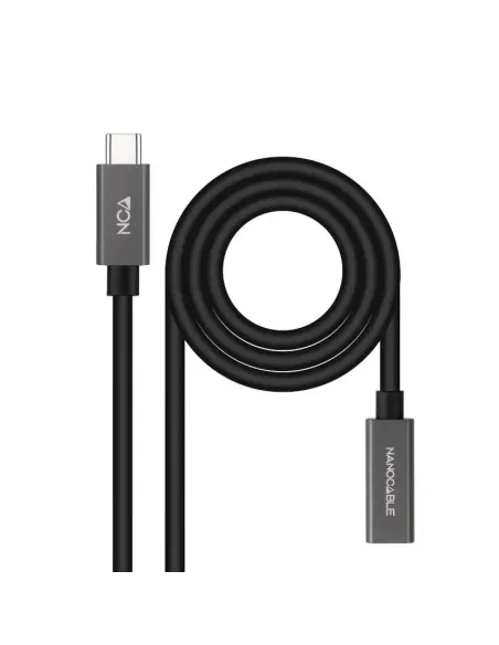Nanocable Cable Prolongador USB-C 3.2 Gen2x2 20Gbps 3A, 4K/60Hz, USB-C/M-USB-C/H, Negro, 1.5 m