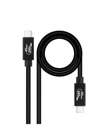 Nanocable Cable USB 4 Gen 3x2 40Gbps 5A/240W, USB-C/M-USB-C/M, Negro, 1 m