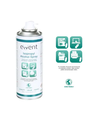 Ewent EW5613 kit de limpieza para computadora Impresora Espray para limpieza de equipos 200 ml