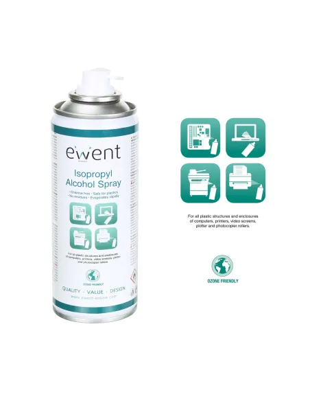 Ewent EW5613 kit de limpieza para computadora Impresora Espray para limpieza de equipos 200 ml