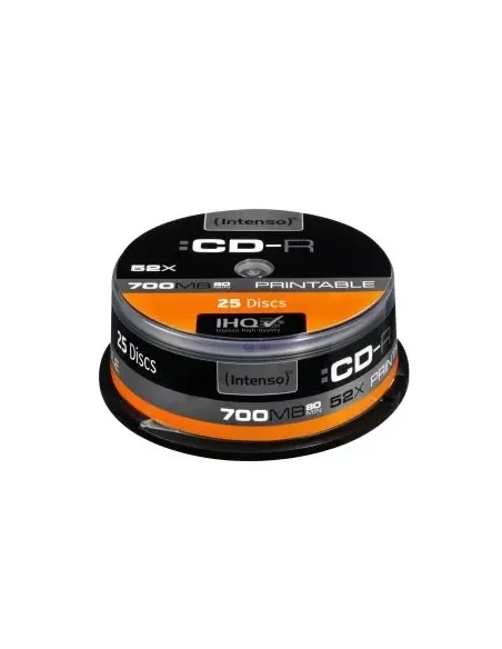 Intenso CD-R 700MB 52x Printable Tarrina 25Uds - Comprar Intenso CD-R 700MB 52x Printable Tarrina 25Uds