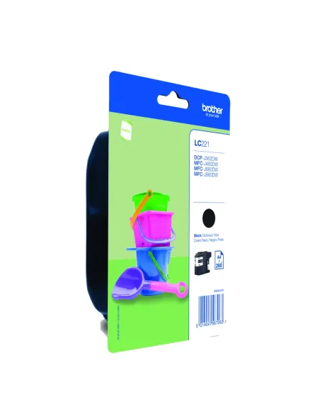 Brother LC221BKBP cartucho de tinta 1 pieza(s) Original Negro