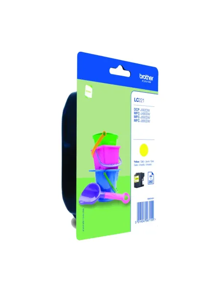 Brother LC221YBP cartucho de tinta 1 pieza(s) Original Amarillo