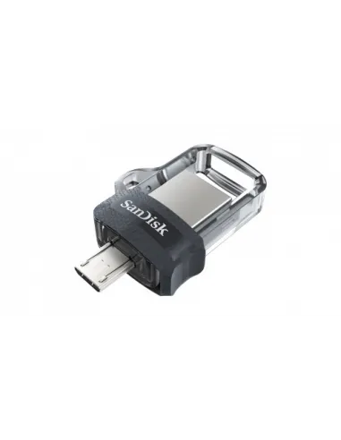 Sandisk Ultra Dual m3.0 unidad flash USB 32 GB USB Type-A / Micro-USB 3.2 Gen 1 (3.1 Gen 1) Negro, Plata, Transparente