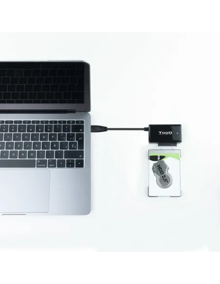 TooQ TQHDA-01A base de conexión para disco duro USB 3.2 Gen 1 (3.1 Gen 1) Type-A Negro