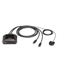 ATEN Switch KVM DisplayPort 4K USB-C de 2 puertos con selector de puertos remoto