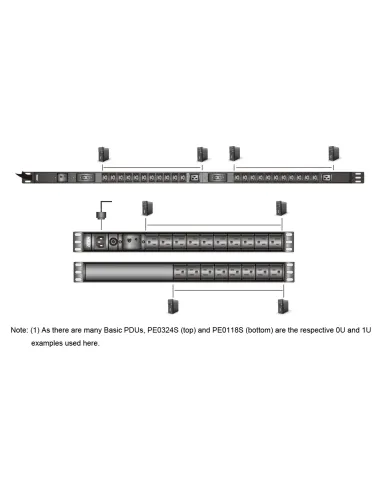 ATEN PDU básica de 0U con protección de tensión