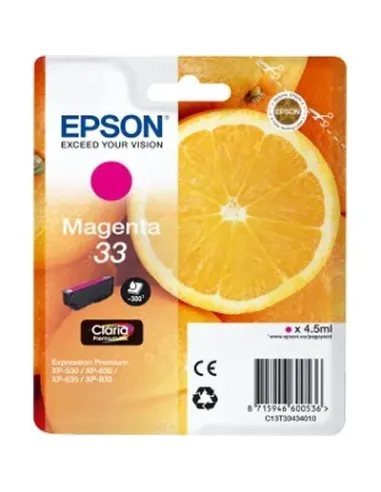 Epson Oranges Singlepack Magenta 33 Claria Premium Ink