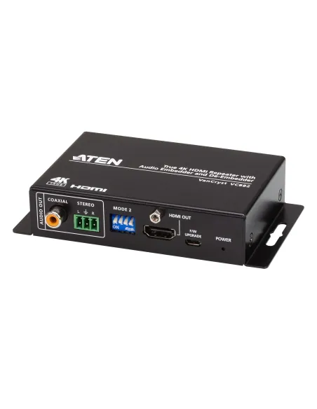 ATEN Repetidor HDMI True 4K con incrustador y desincrustador de audio