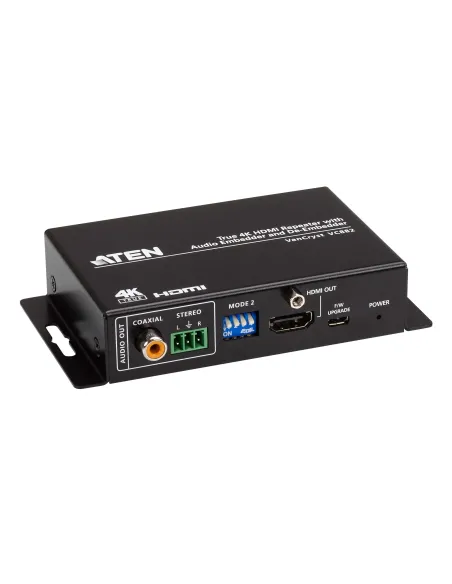 ATEN Repetidor HDMI True 4K con incrustador y desincrustador de audio