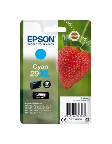 Epson Strawberry Singlepack Cyan 29XL Claria Home Ink