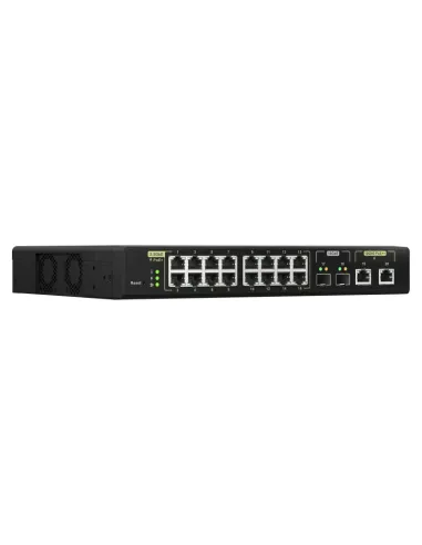 QNAP QSW-M2116P-2T2S switch Gestionado L2 2.5G Ethernet Energía sobre Ethernet (PoE) Negro