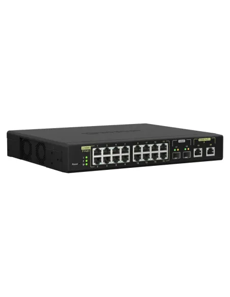 QNAP QSW-M2116P-2T2S switch Gestionado L2 2.5G Ethernet Energía sobre Ethernet (PoE) Negro