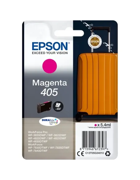 Epson Singlepack Magenta 405 DURABrite Ultra Ink Epson Singlepack Magenta 405 DURABrite Ultra Ink