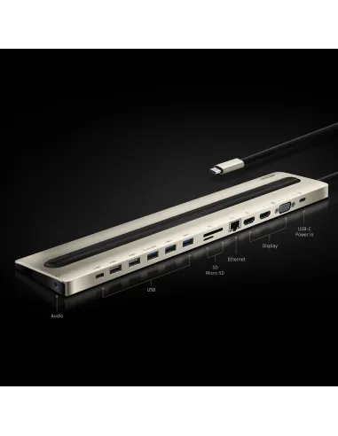 ATEN Docking station USB-C multipuerto con power pass-through