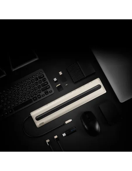 ATEN Docking station USB-C multipuerto con power pass-through
