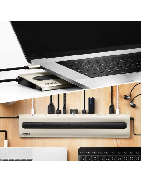 ATEN Docking station USB-C multipuerto con power pass-through