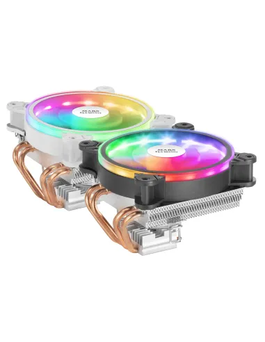 Mars Gaming MCPU220, Disipador CPU Negro, TDP 140W, Dual ARGB, Silencioso PWM