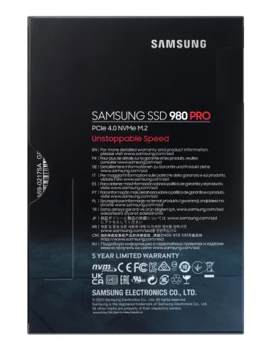 Samsung 980 PRO 1 TB M.2 PCI Express 4.0 NVMe V-NAND MLC