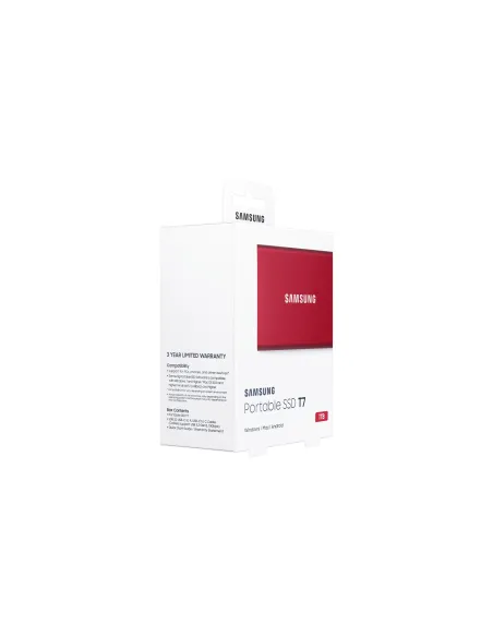 Samsung Portable SSD T7 1 TB USB Tipo C 3.2 Gen 2 (3.1 Gen 2) Rojo