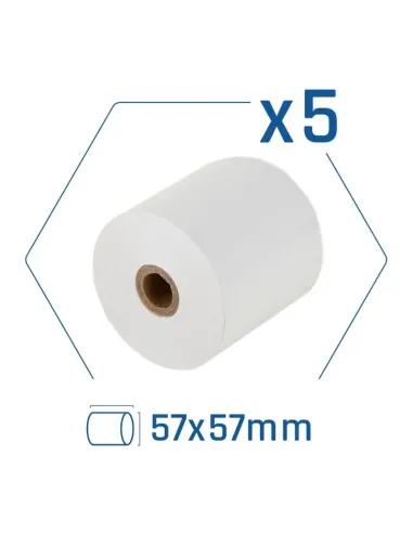 iggual Pack 5 rollos papel térmico sin BPA 57X57mm