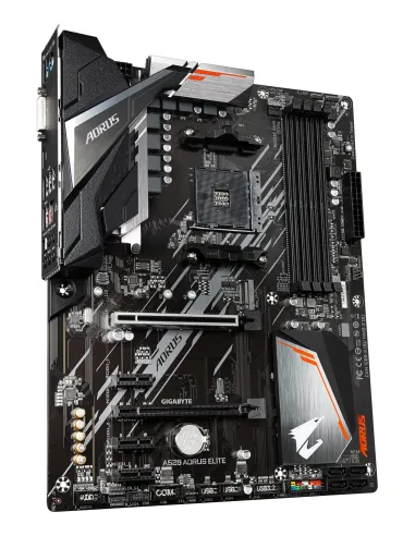 GIGABYTE Placa base A520 AORUS ELITE - Compatible con procesadores AMD Ryzen serie 5000 AM4, VRM digital puro de 5+3 fases,