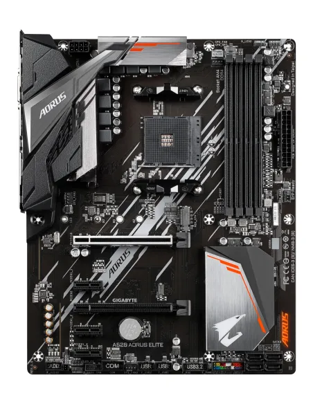 GIGABYTE Placa base A520 AORUS ELITE - Compatible con procesadores AMD Ryzen serie 5000 AM4, VRM digital puro de 5+3 fases,