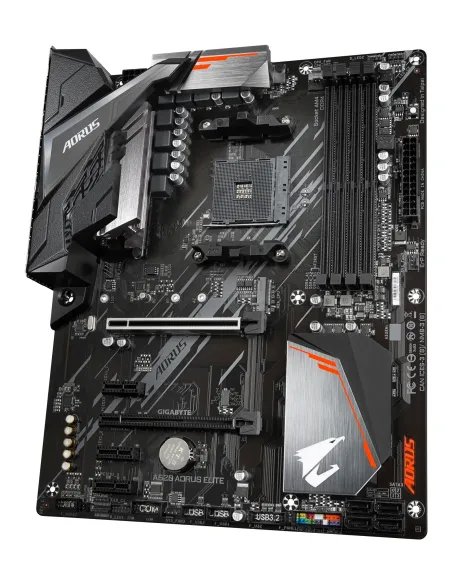 GIGABYTE Placa base A520 AORUS ELITE - Compatible con procesadores AMD Ryzen serie 5000 AM4, VRM digital puro de 5+3 fases,