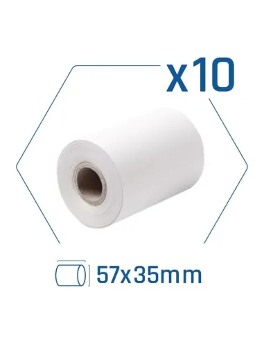 iggual Pack 10 rollos papel térmico datáfono 57x35