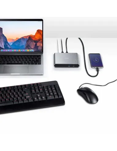 ATEN Docking switch de periféricos USB-C Gen1 de 2 puertos con power pass-through