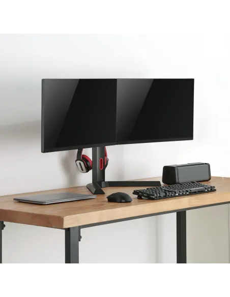 TooQ DB1402TN-B soporte para monitor 68,6 cm (27") Escritorio Negro, Rojo