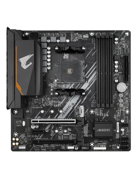 GIGABYTE B550M AORUS ELITE Placa base - Procesadores AMD Ryzen 5000, VRM de 5+3 fases, hasta 4733 MHz DDR4, 1xPCIe 4.0 + 1xPCIe