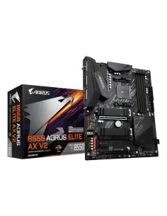 GIGABYTE B550 AORUS ELITE AX V2 Placa base - Procesadores AMD Ryzen 5000, VRM de 12+2 fases, hasta 4733 MHz DDR4, 1xPCIe 4.0 +