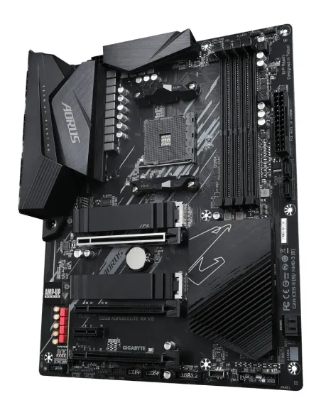 GIGABYTE B550 AORUS ELITE AX V2 Placa base - Procesadores AMD Ryzen 5000, VRM de 12+2 fases, hasta 4733 MHz DDR4, 1xPCIe 4.0 +