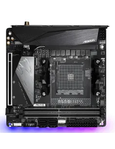 GIGABYTE B550I AORUS PRO AX Placa base - Procesadores AMD Ryzen 5000, VRM de 8 fases, hasta 5300 MHz DDR4, 1xPCIe 4.0 + 1xPCIe 2