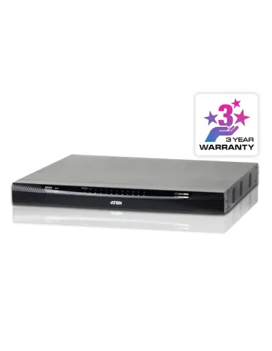 ATEN Switch KVM por IP multi-interfaz Cat 5 de 24 puertos de 1 consola local y 2 consolas remotas