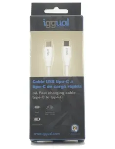 iggual Cable USB-C USB-C 100 cm blanco Q3.0 3A 2