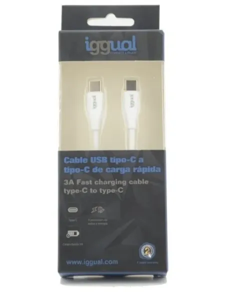 iggual Cable USB-C USB-C 100 cm blanco Q3.0 3A