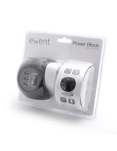 Ewent EW3938 adaptador e inversor de corriente Interior Negro