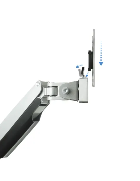 TooQ Soporte de Mesa Giratorio e Inclinable para 2 Pantallas (Monitor   TV Plasma   LCD   LED) 13” – 32”, de Dos Brazos, Plata