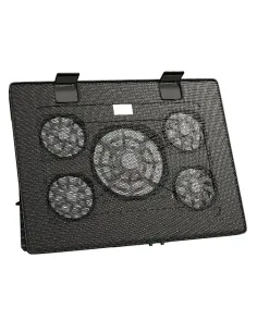 Mars Gaming MNBC2, Base Refrigeradora y Stand para Portátiles Hasta 17.3”, Iluminación LED Roja, 5x Ventiladores UA5, Regulable