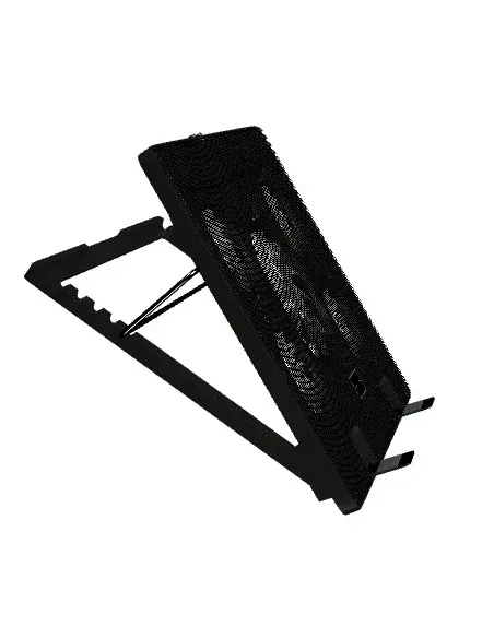 Mars Gaming MNBC2, Base Refrigeradora y Stand para Portátiles Hasta 17.3”, Iluminación LED Roja, 5x Ventiladores UA5, Regulable